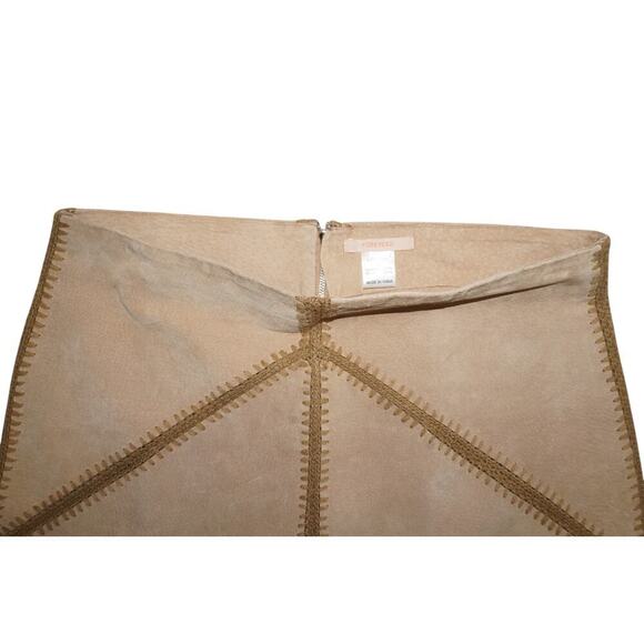 Forever 21 Beige Faux Suede Paneled Skirt – Boho Y2K Vibes – Size L - Picture 3 of 5